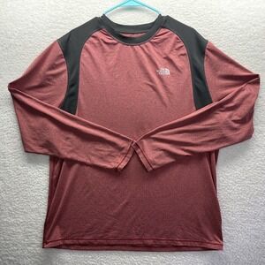 The North Face Shirt Mens XL Red Long Sleeve Logo Casual Active Easy Thrashed